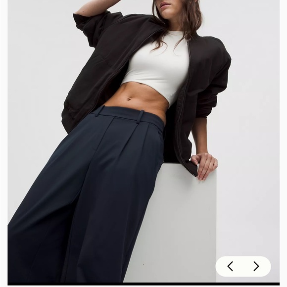 Lululemon Wide-Leg Trousers Navy Small Short Length - Picture 6 of 13